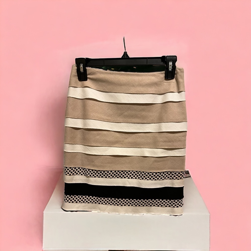 WHBM mixed media layered pencil skirt size 00